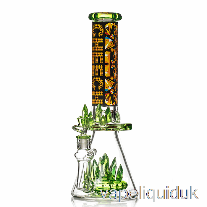Cheech Glass Just Know We Shining Bling Bling Bong Green Vape Liquid